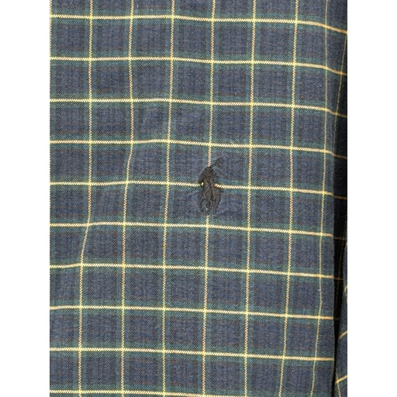 Polo Ralph Lauren Custom Fit Button Down Shirt Mens XL Blue Yellow Long Sleeve - Picture 2 of 9